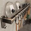 Kitchen Storage Rack Non-perforated shelves Wall Mounted with Movable hook Spoon Holder Organizer Kitchen Utensil Accessories