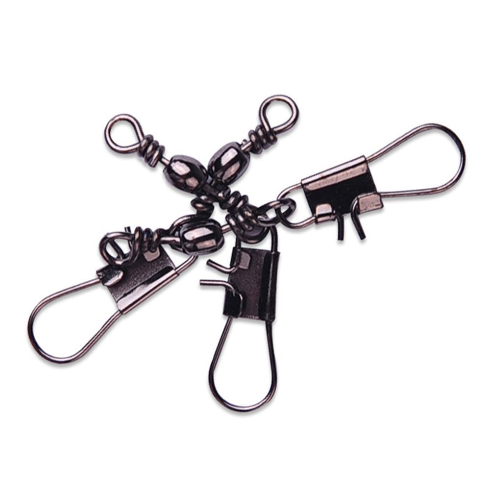 Fishing Hook Fishing Connector with Interlock Snap Ball Barrel Swivel Pin Link Solid Rings