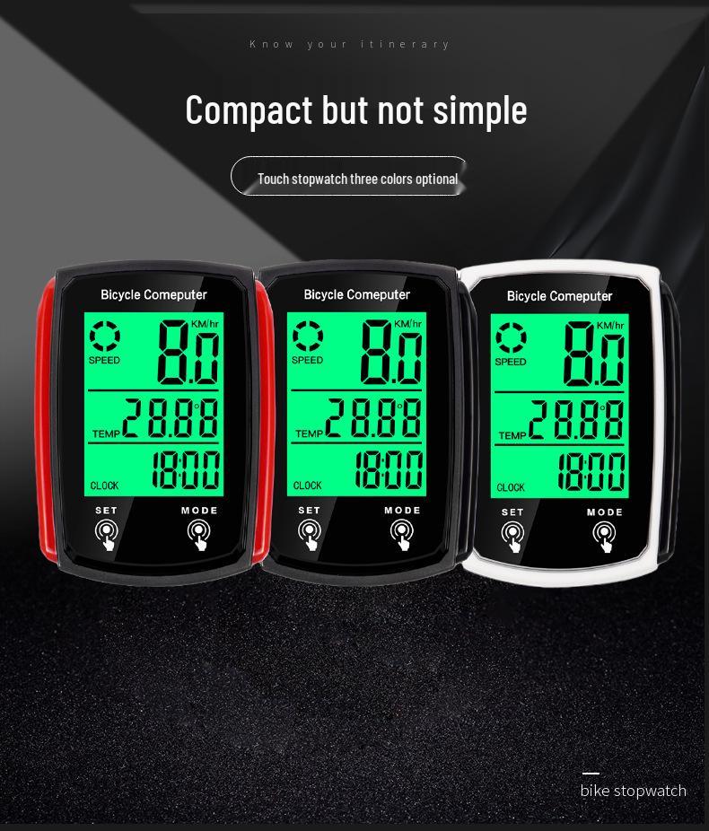 CNC Luminous Wired Bicycle Speedometer with Touch Screen & Backlight for Road & Mountain Bikes