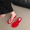 Fashion SUOJIALUN 2025 Summer New Women Slipper Fashion Narrow Band Ladies Slip On Flip On Shoes Low Wedge Heel Outdoor Dress Slides
