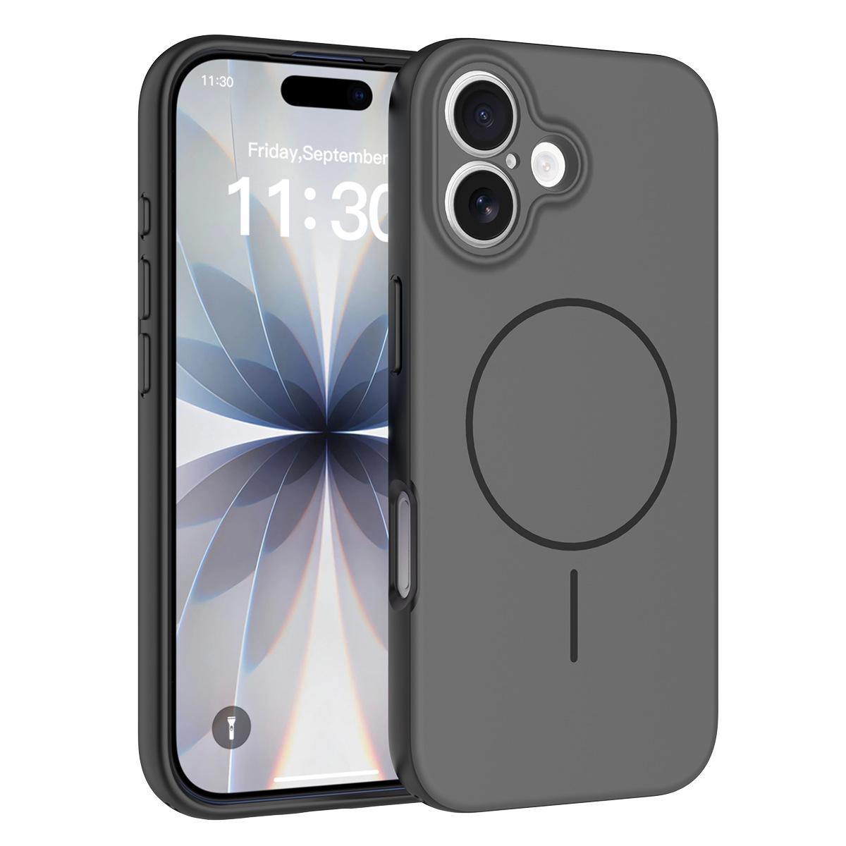 

Apple 17 Magnetic Frosted Silicone Two-in-One Color Block Full Coverage Drop-Proof Phone Case iPhone 17 Pro Max