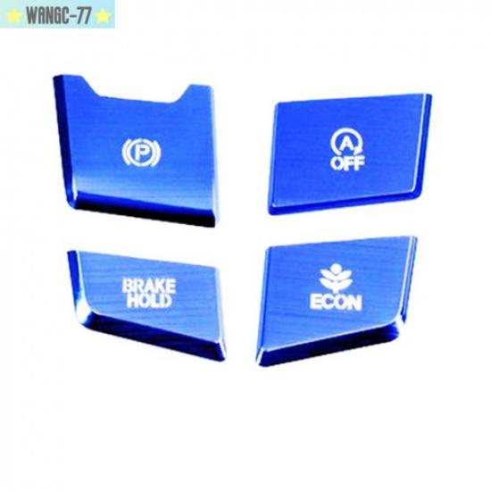4pcs Blue Interior Gear Shift Box Gears Button Trim For Honda CR-V CRV 2017-