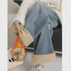 "Women's High-Waist Velvet Wide-Leg Jeans - Warm, Straight Fit for Autumn & Winter"