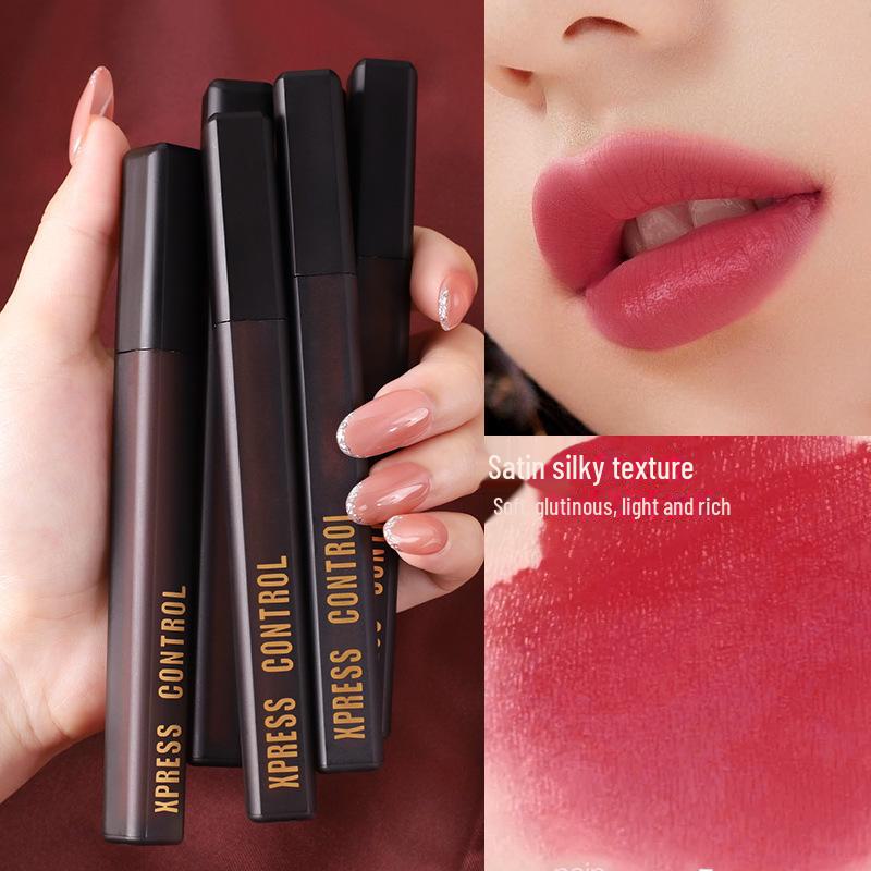 XPRESS Black Velvet Semi-Moisturizing Semi-Matte Lip Glaze: Long-lasting, non-staining lip gloss.