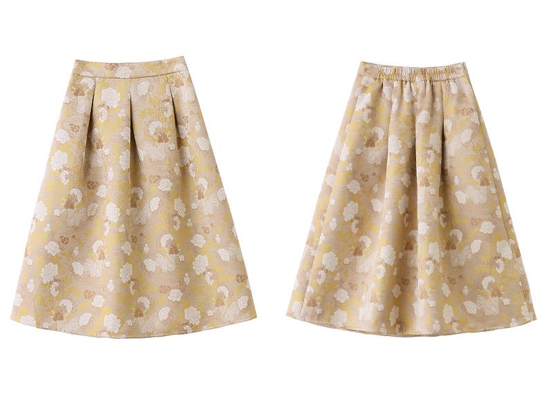 2025 Spring Chic Jacquard Frog Button Coat & Midi Skirt Set