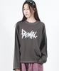 Deumakeu Graffiti Logo Text Boxy Long Sleeve - Charcoal