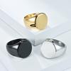 Simple Smooth 17mm Round Titanium Steel Ring Men's Personality Laser Lettering Stainless Steel Ring