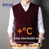 MUSHILANG Men's 100% Pure Wool V-Neck Pullover Vest