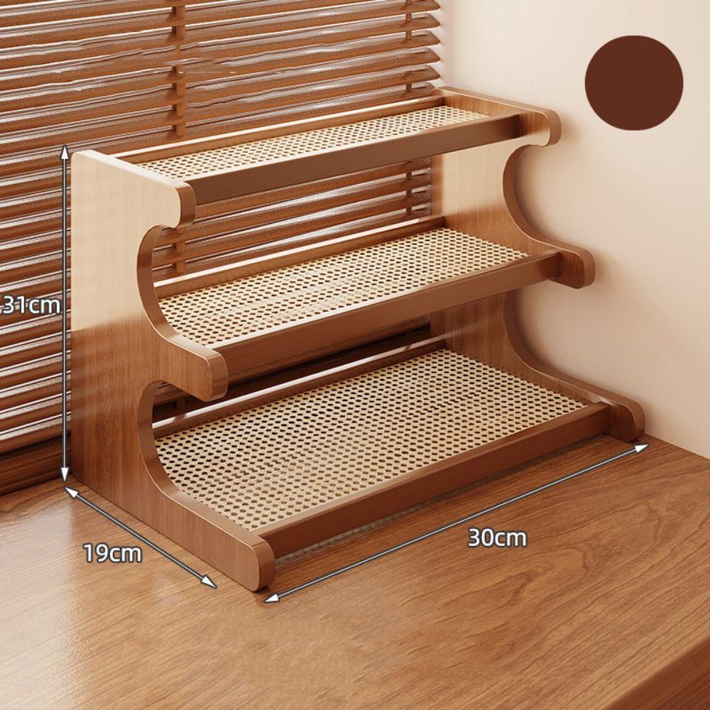 2/3 Tiers Wood Tabletop Stand Compact Simple Shoe Organizer Desktop Storage Rack  Decorations