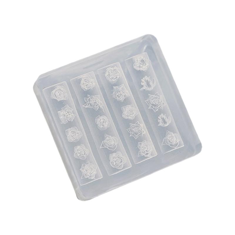 Professional 3D Nail Embossing Mold Reusable Silicone Template For Salon Home Manicure Nail Art Manicure Accessories