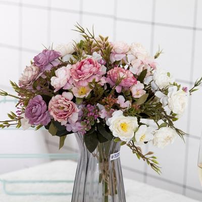 1 Bunch Of Silk Flowers Simulation Small Ball Roses Home Decoration