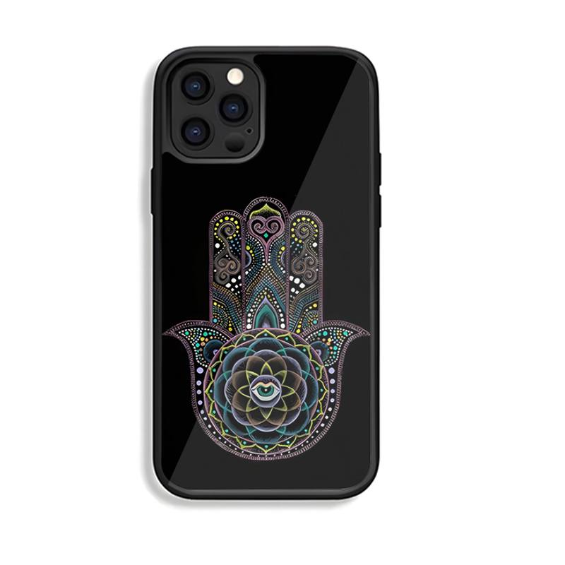 Hamsa Hand of Fatim Phone Case Silicone PC+TPU for Iphone 6S 7 8 Plus X Xs Max XR 11 12 13 Mini Pro Shockproof Hard Cover Shell