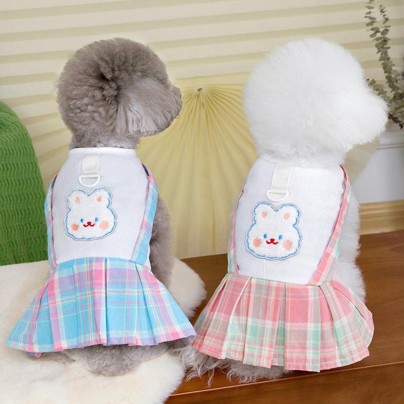 Pet Cat Yorkshire Pomeranian Puppy Dog Clothes Princess Spring and Summer Thin JK Skirt