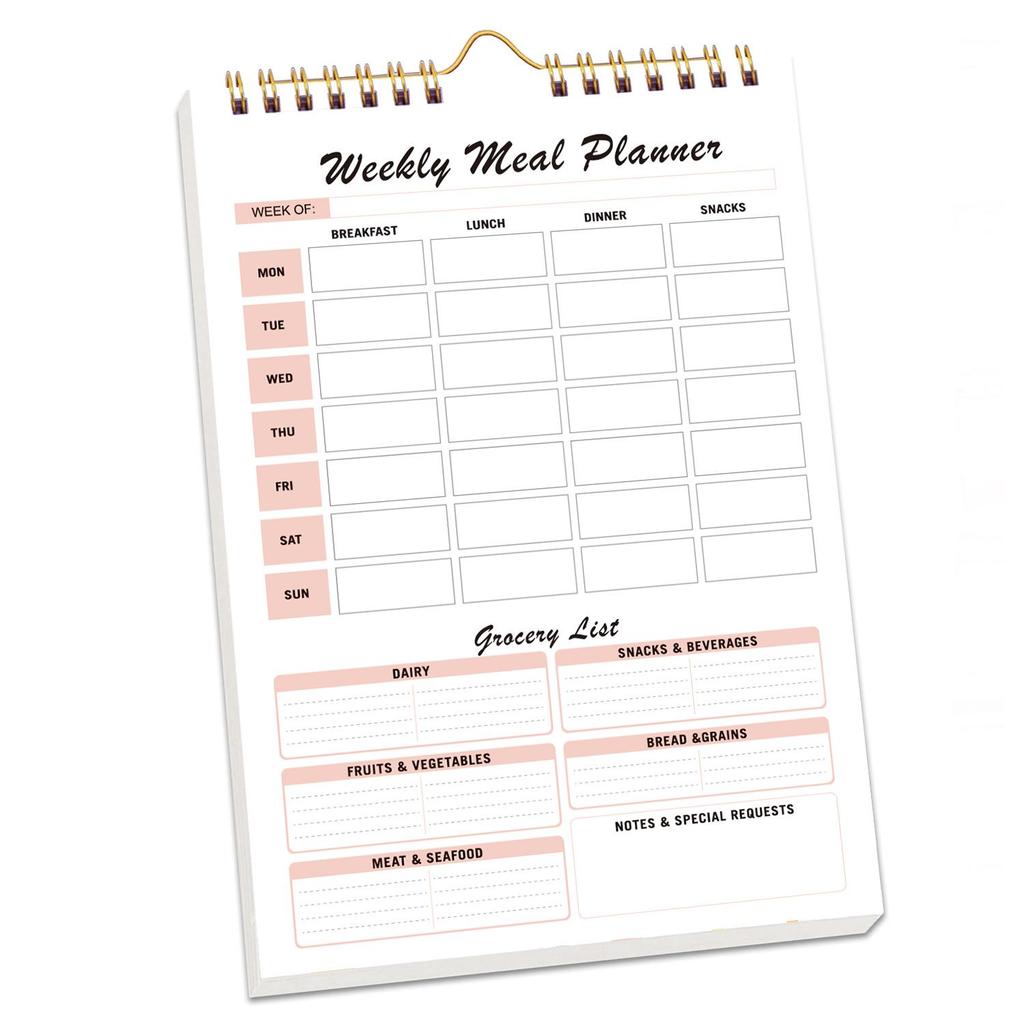 Detachable Daily Meal Planner with Horizontal Ins Style for Self-Discipline and Time Management Sticky Notes