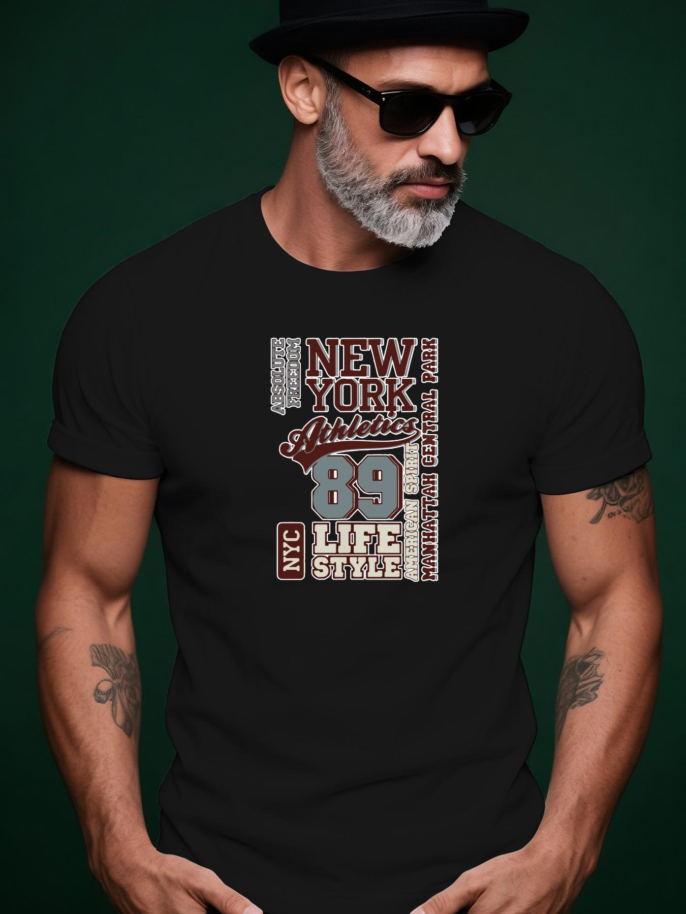 New York 89 Trendy Streetwear Summer Casual Crew Neck Sho... XL