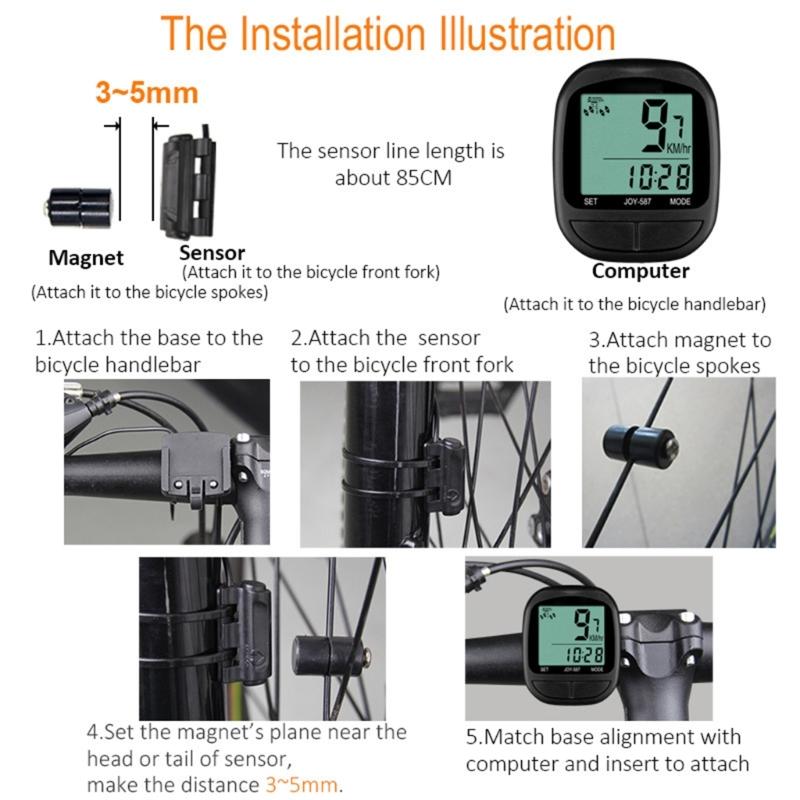 Speed Counter Code Table Bike Ride Speedometers Odometers Cycling Speed Counter for Outdoor and Daily Commutes