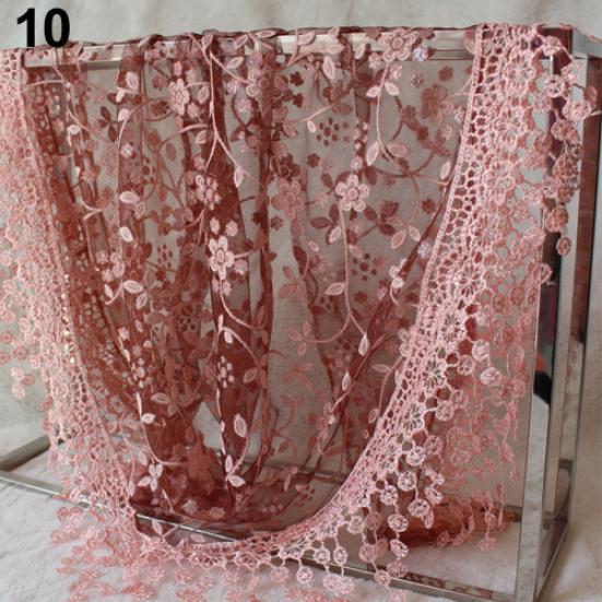 Lady Fashion Hollow Tassel Lace Rose Floral Scarf Triangle Shawl Wrap Gift