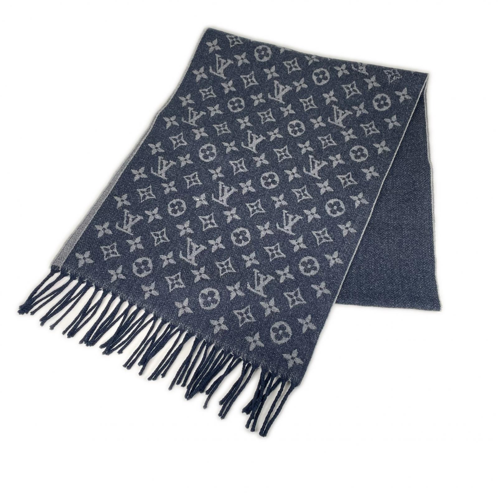 

LOUIS VUITTON Етоль M8506 Шарф Темно-синій Жіночий б/в