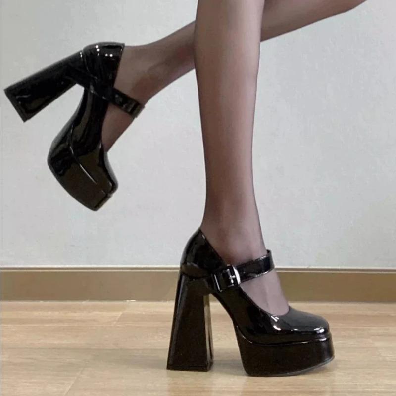 2025 Spring and Autumn Sexy High Heels Square with Mary Jane Sex Women's Shoes