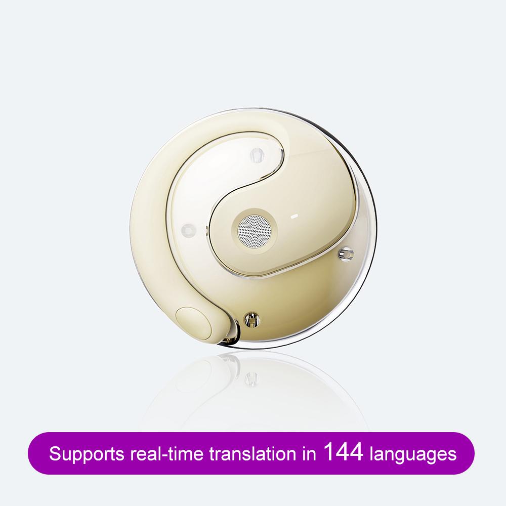144-Language AI Translator Headphones Bluetooth 5.3 Wireless IPX7 Waterproof Real-Time Two-Way Translation for Global Business