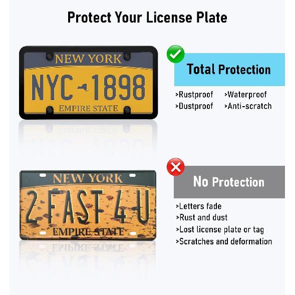 2 Pack Universal License Plate Frame