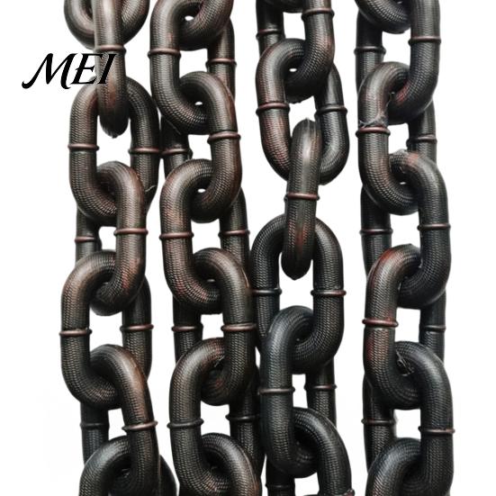 Creative Puppy Photo Gear Simulated Iron Chain for Haunted House Cosplay, Halloween Plastic Prop, Novelty Yorkie Decorative Dog Leash, Lightweight