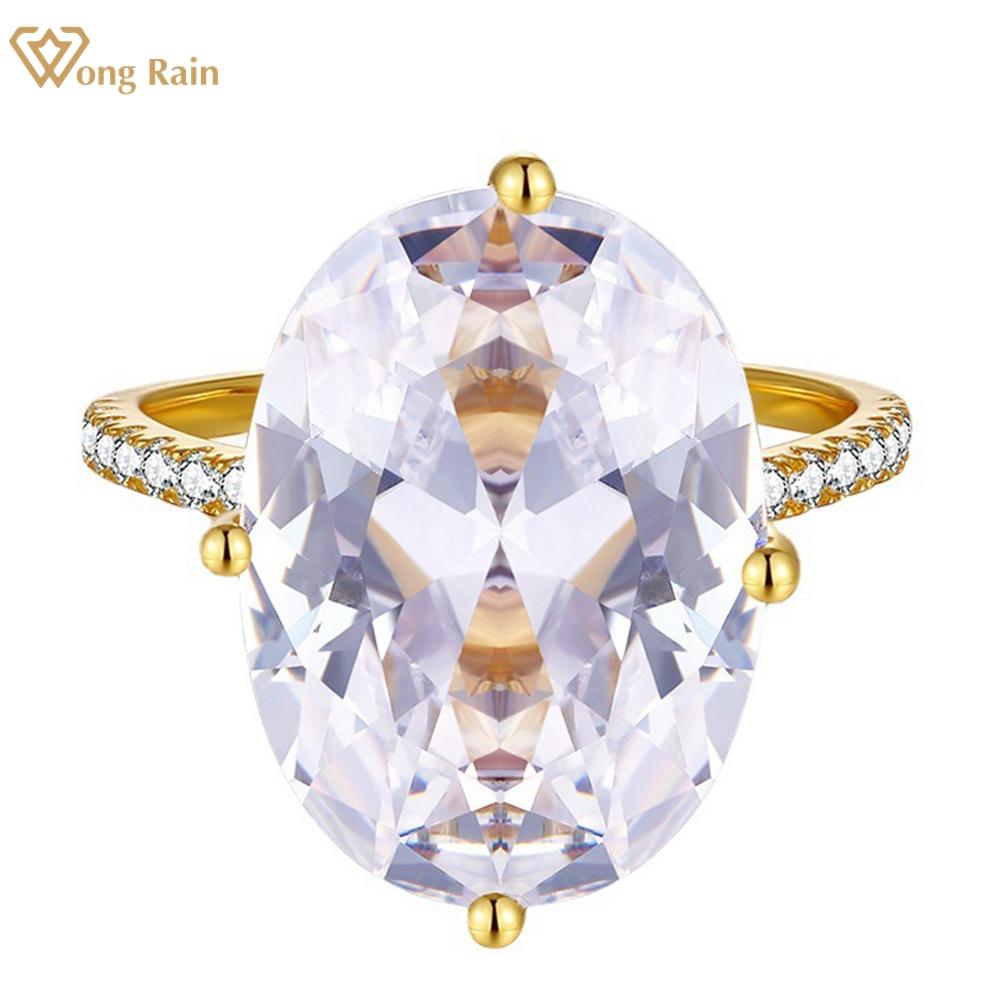 

Wong Rain Classic 100% стерлингового серебра 925 пробы 13*18 мм овальной огранки AAAAA с цирконами и драгоценными камнями, обручальное кольцо для женщин, ювелирные изделия US 5 белый