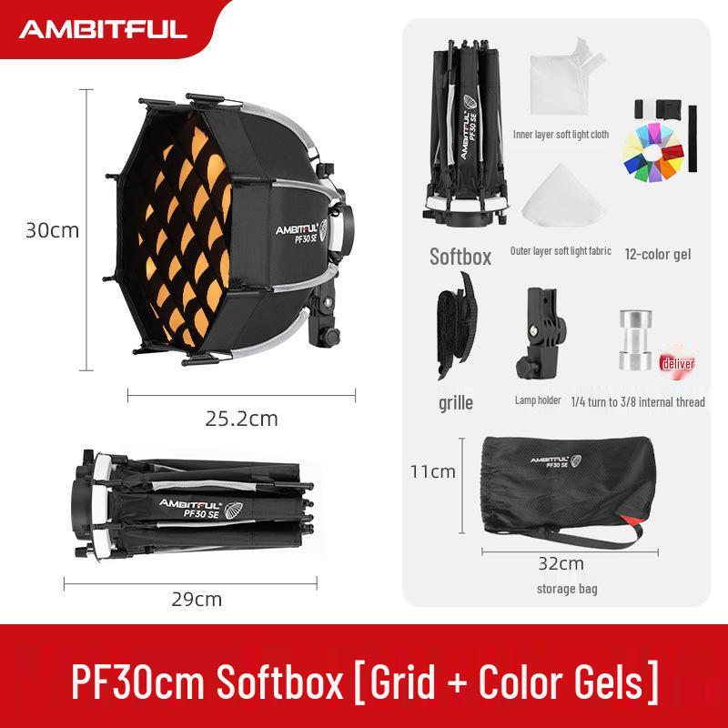 Ambitful Zhijie Quick-Install Octagonal Mini Softbox for Godox TT520II V1 Flash