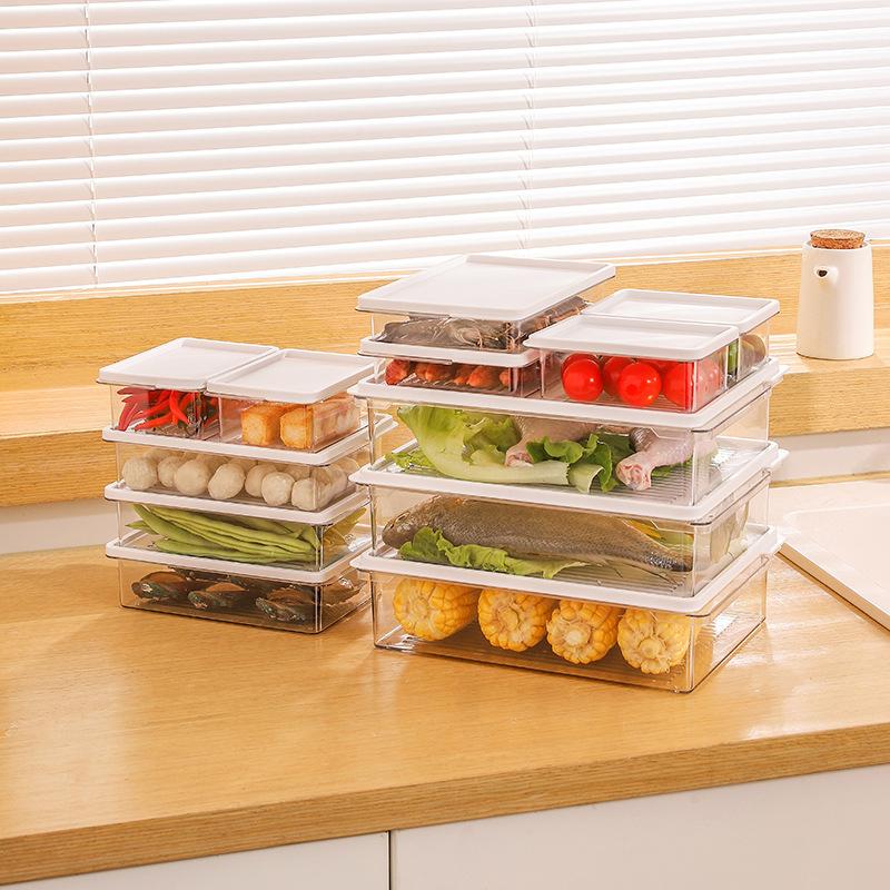 Transparent Refrigerator Storage Box, Vegetable Preparation, Frozen Meat Packing Box, Food Grade Fruit and Vegetable Preservation, Frozen Sealed Box