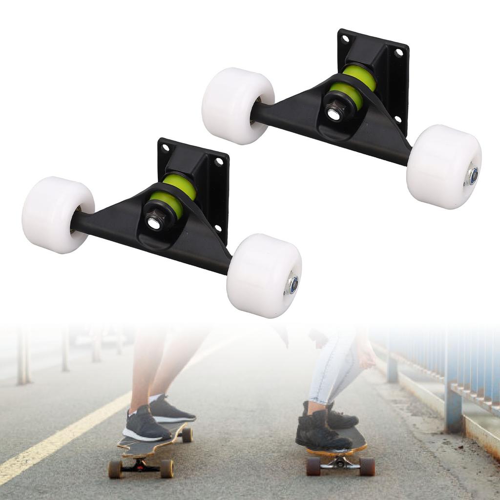 2PCS   Trucks Set with 4 Wheels Aluminum Alloy 5 Inch Shock Absorption  Board Truck for Replacement