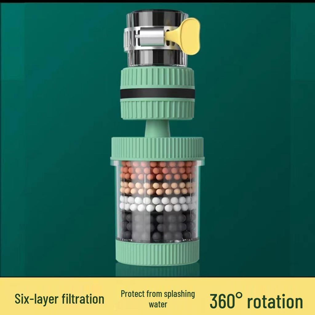 Rotatable Anti-Splash Kitchen Faucet Filter & Water Saver Valve