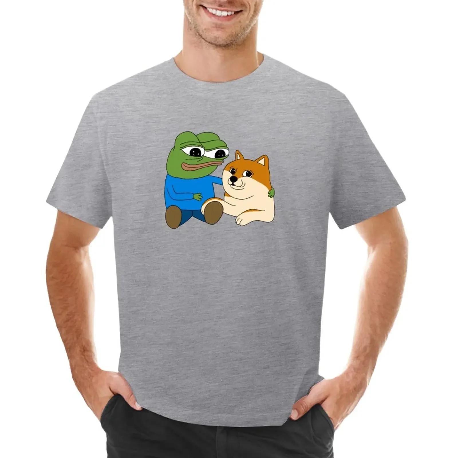 Peepo and Doge Best Frens TShirt summer top korean fashion cute tops t shirts for men pack S