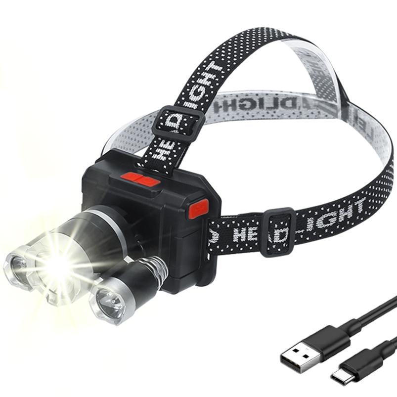 

High Power LED Headlamp 18650 Rechargeable Battery Flashlight 90° Adjustable Torch for Outdoor Lighting Camping Fishing Hiking