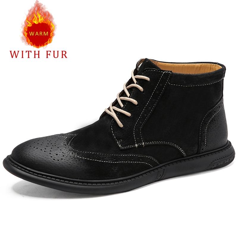 

Модная осенне-зимняя мужская кожаная обувь Модный стиль броги Уличная обувь для прогулок Повседневная офисная обувь для мотоцикла для взрослых 38-46 38