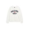 Skechers Colorful Casual Series Big Letter Hooded College Style Pullover Sweatshirt Women Sweatshirt Light-Gray L423W004-02F0