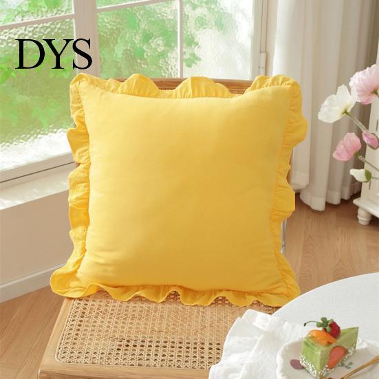 Quadratischer Schlafsofa-Deko-Rüschen-Kissenbezug, Baumwoll-Karomuster-Hülle mit Rüschenrand, 18x18 Unifarbene Kissen Zoll 20x12 Dekorative Hülle für