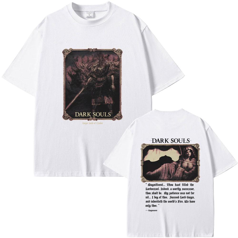 Game Dark Souls Tshirt Unisex Women 90s Retro Gothic Rock T Shirts Male Punk Oversized Streetwear Unisex Soft Cotton Tshirt Tops