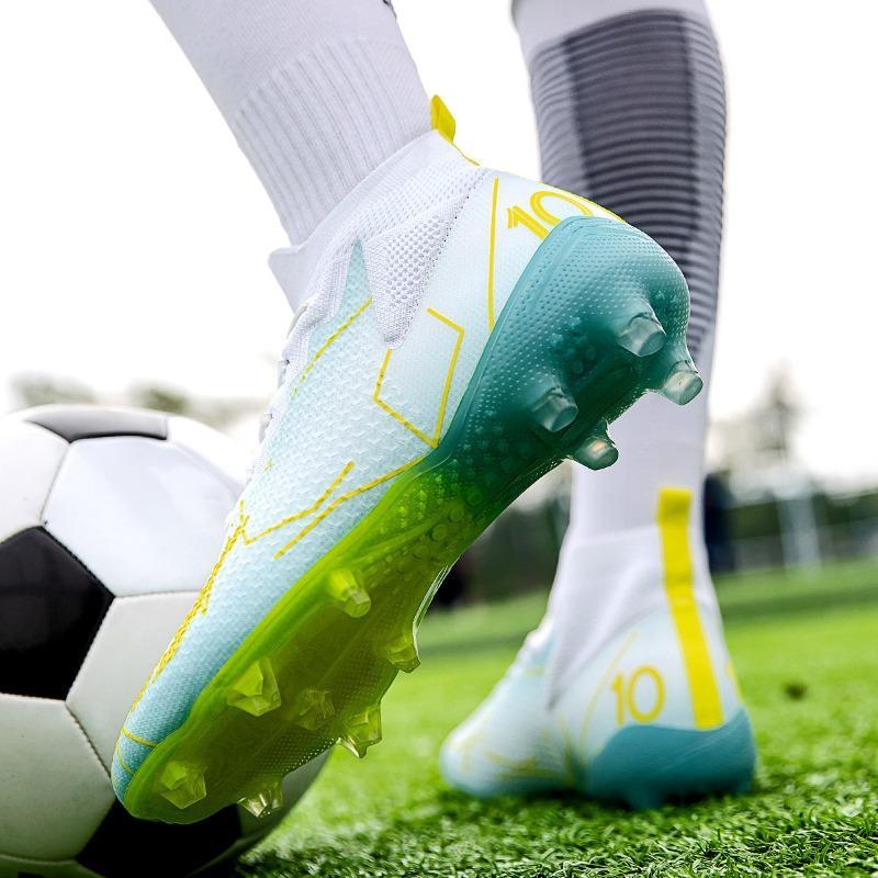 New high-top football shoes, boys and girls, youth training shoes, long nails, broken nails, football shoes