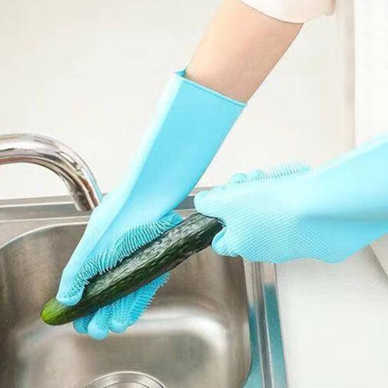1 pár mosogatós kesztyű újrafelhasználható csúszásmentes mintával kényelmes tisztító védőkesztyű háztartási konyhai eszközök