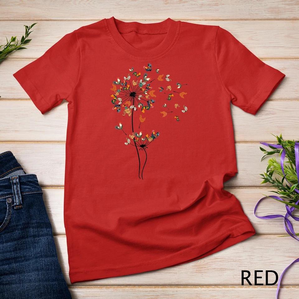 Dandelion Chicken Flower Shirt - Floral Chicken Tree Lover Unisex T-shirt 10 S