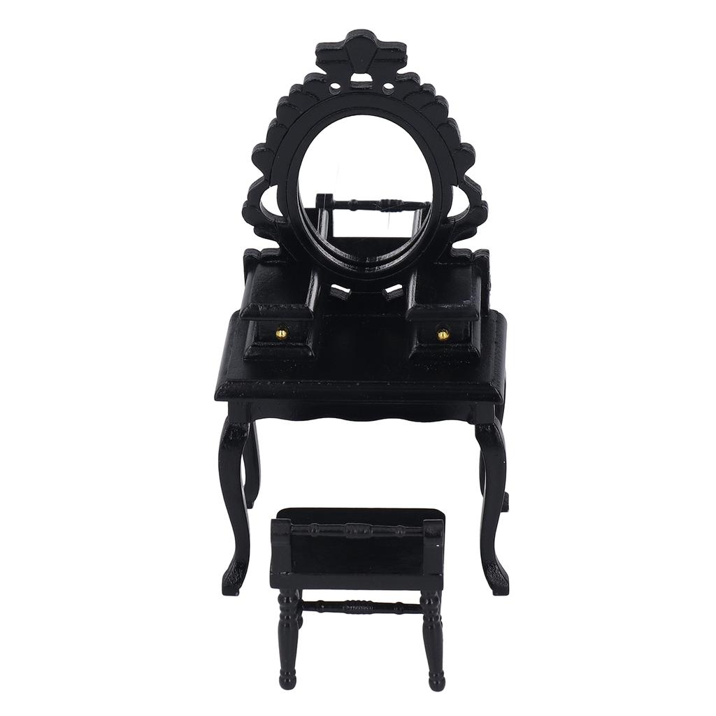 1:12 Dollhouse Dressing Table Stool Miniature Bedroom Furniture Model Decoration DIY Dollhouse Accessory