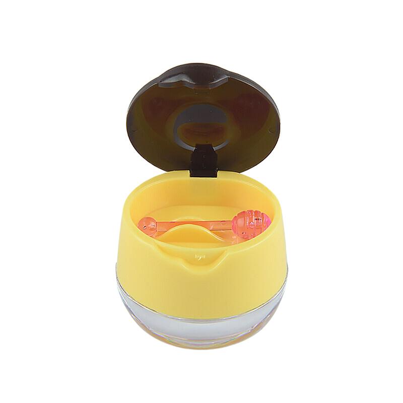 1 Stück gelbe Lippenfilmflasche, Lippenfilmbox mit Silikonlöffel, Lippenbalsam, leere Flasche, Körperpflegecreme, Maske, Verpackungsbehälter