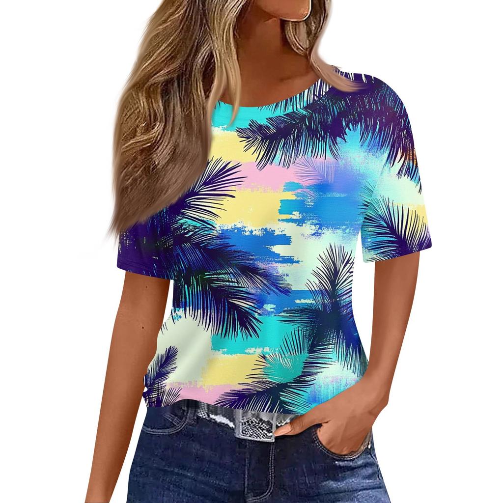 Modisches, lässiges Pullover-Oberteil mit kurzen Ärmeln und Rundhalsausschnitt für Damen