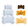 Clear 3-link Dog Bone Label Keychain Silicone Mold for Valentines Gift Craft Handmade Key Chain Accessories Mould