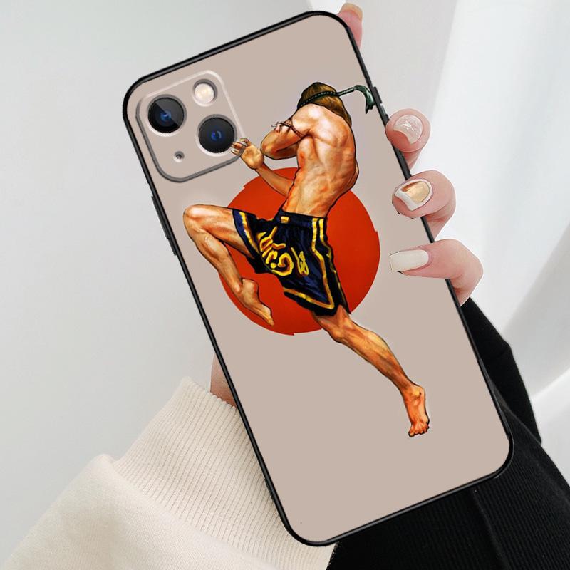 Muay Thai Kickboxing Fight Phone Case For iPhone 17 Pro Max 14 13 12 11 15 16 Pro Max mini 16 15 Plus 16e 17 Air Cover