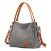 Retro Canvas Women's Crossbody Handbag - Casual Solid Color Shoulder Bag for Students