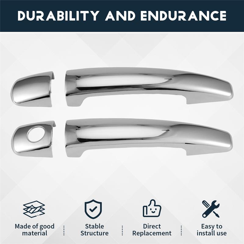 Durable for Peugeot 208 2012-2018 Luxuriou Chrome Exterior Door Handle Cover