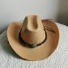 Westerse Cowboy Strooien Hoed dames Mode Grote rand cowboyhoed basin buiten reizen zonbescherming strooien hoed sombrero vaquero