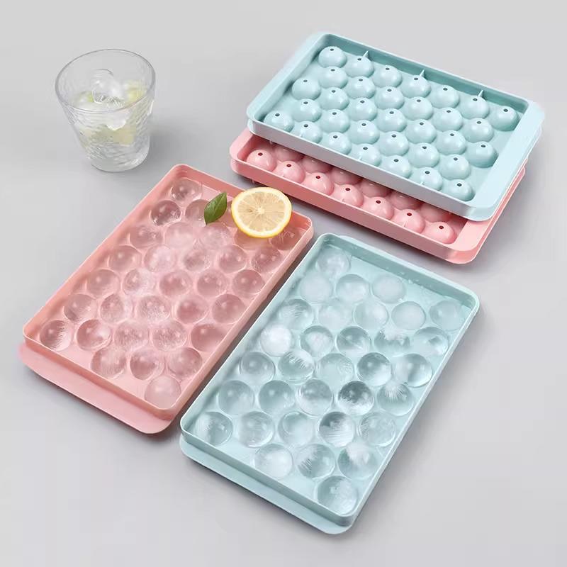 Food Grade Ice Ball Mold - Round Plastic Ice Cube Tray for Homemade Ice