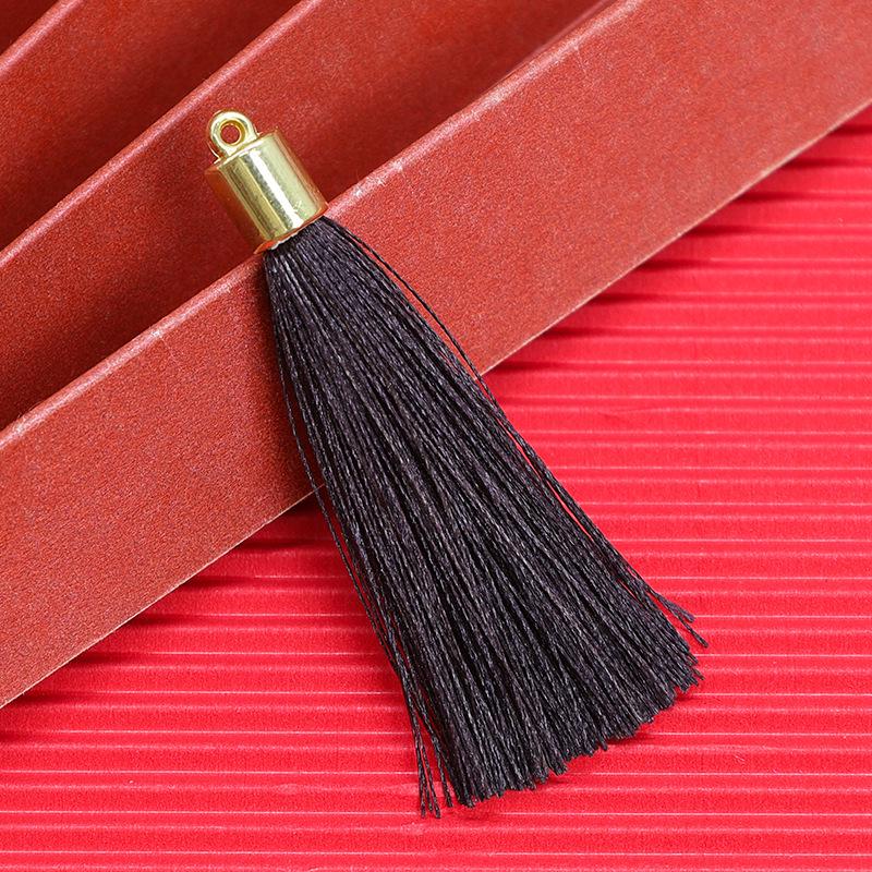 Gold Tassel Hat Pendant: 6cm Festive Spike for DIY Hair Ornaments, Earrings, or Bookmark Accessories.